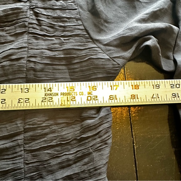 Vintage Cami Size Small Black Silk Button Down Slightly Sheer Work Shirt Funeral - Picture 3 of 7